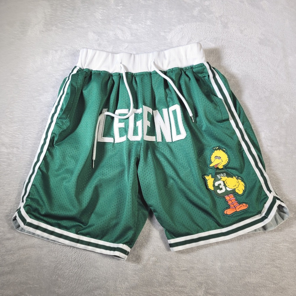 Just Don Basketball Shorts Mens Medium Green Legend Big Bird Mesh Streetwear